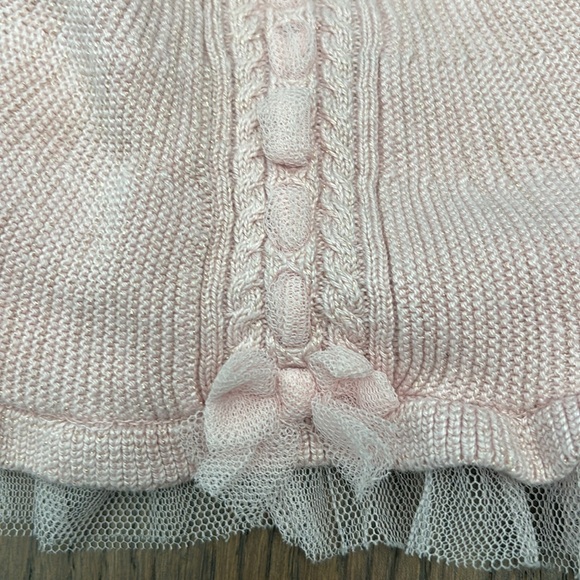 MAYORAL Pink Cardigan with tulle Ruffles and Bow - Picture 4 of 5